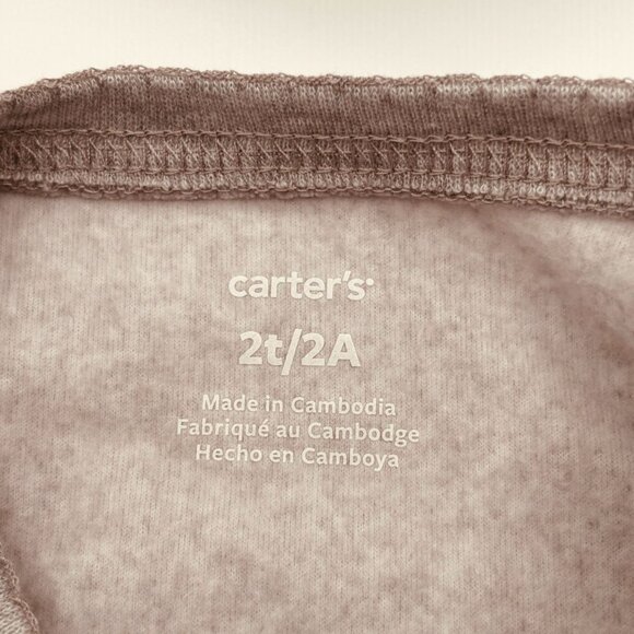 Carter’s Girl 2-Piece Fleece Pajama Set Unicorn Grey & Red 2T - Picture 5 of 6